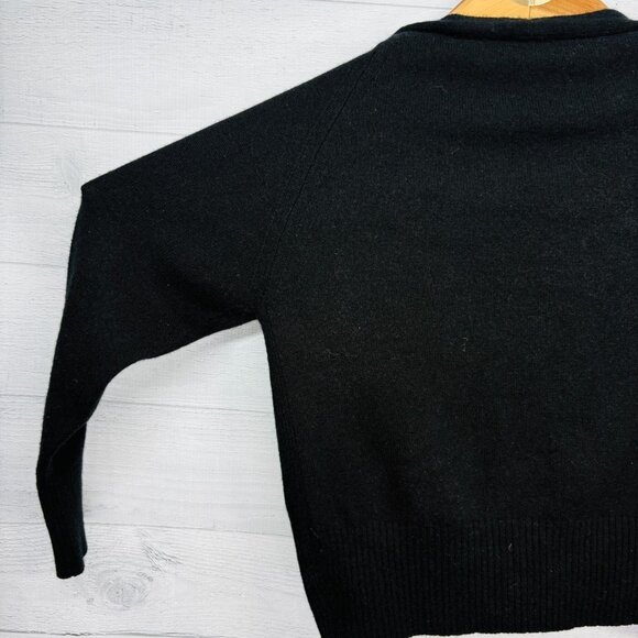 Vince Black Wool Cashmere Rolled Boat Neck Knit Sweater Womens Size XS - Picture 9 of 14